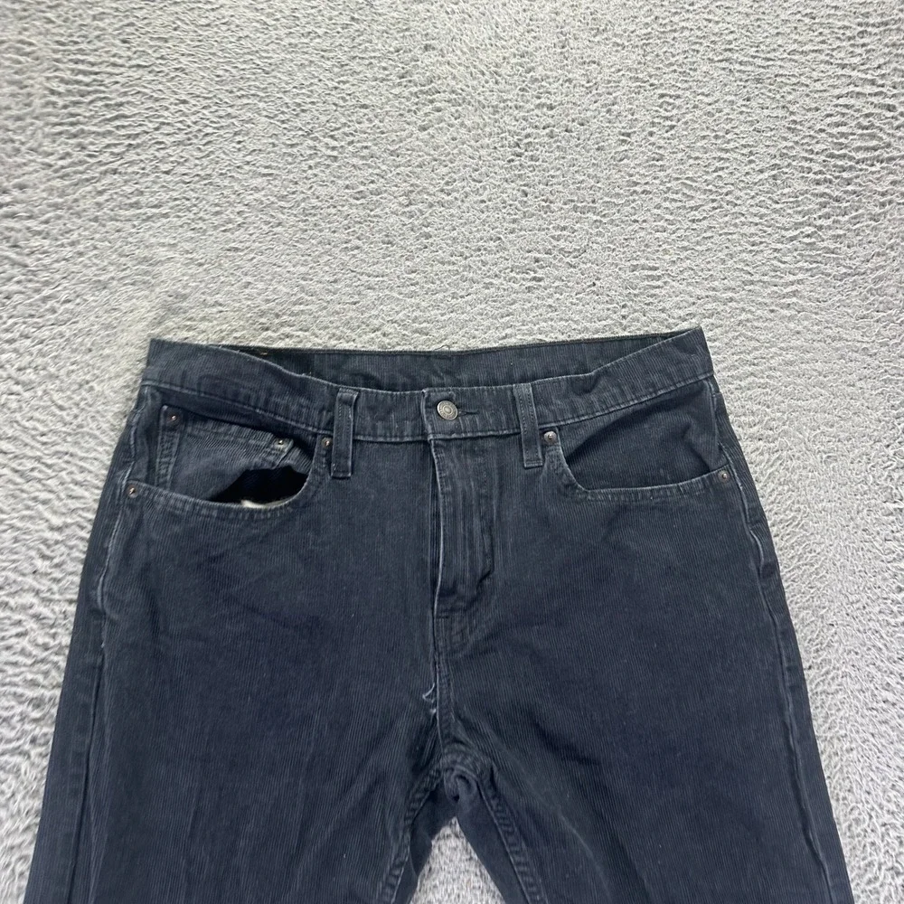 Levi's 502 Pant Mens 32x30 Black Cotton Corduroy Chino Straight Preppy Stretch
